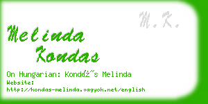 melinda kondas business card